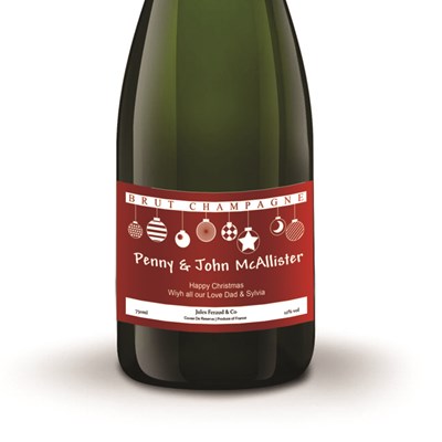 Buy And Send Personalised Champagne - Jules Feraud, Brut- Xmas 2 Label Gift Online